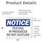 Signmission Testing In Progress Do Not Disturb, 24 in W x Rectangle, Vinyl Decal OS-2PACK-NS-D-1824-L-16648 - alternate 4